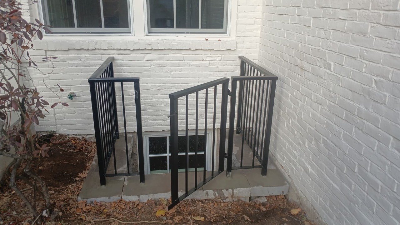 Basement entry railings