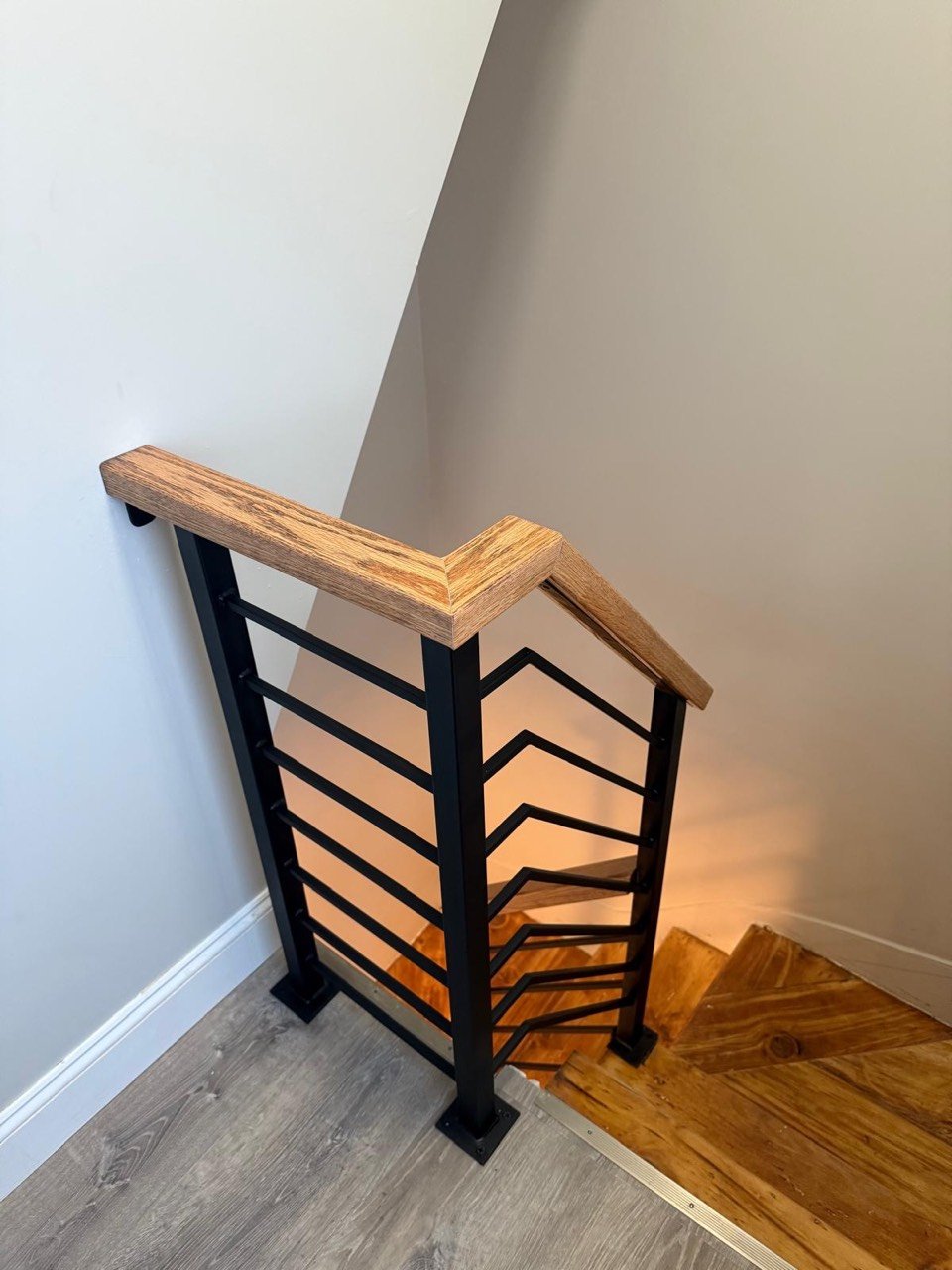 Railing with wood cap