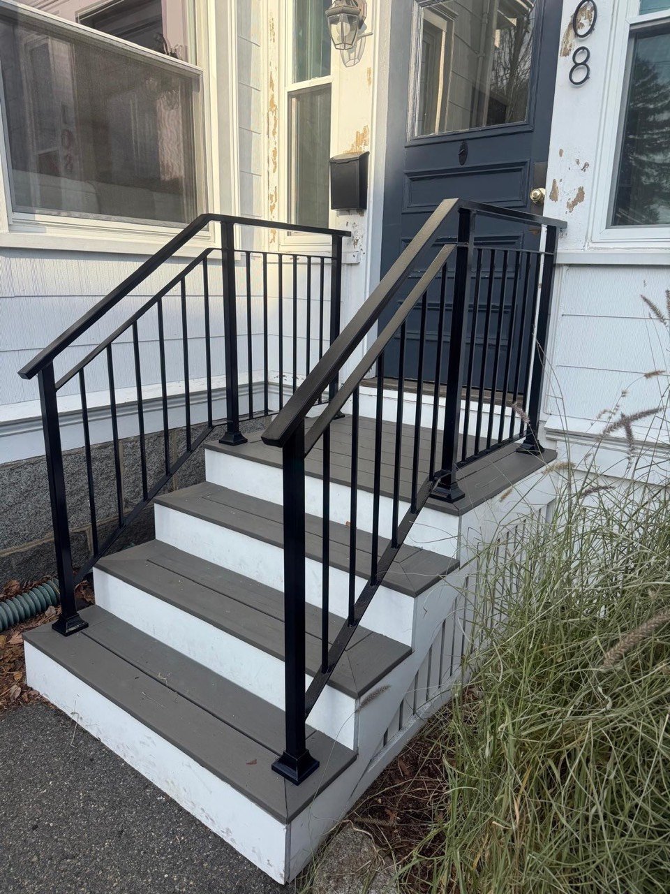 Front steps with railings